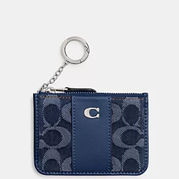 Coach Denim Signature Mini ID Card Case - Picture 1 of 4